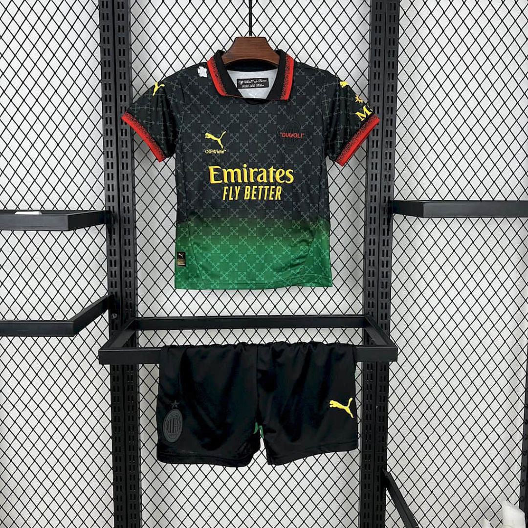 Ensemble AC Milan 2025/26 Co Branded Noir Édition Enfant