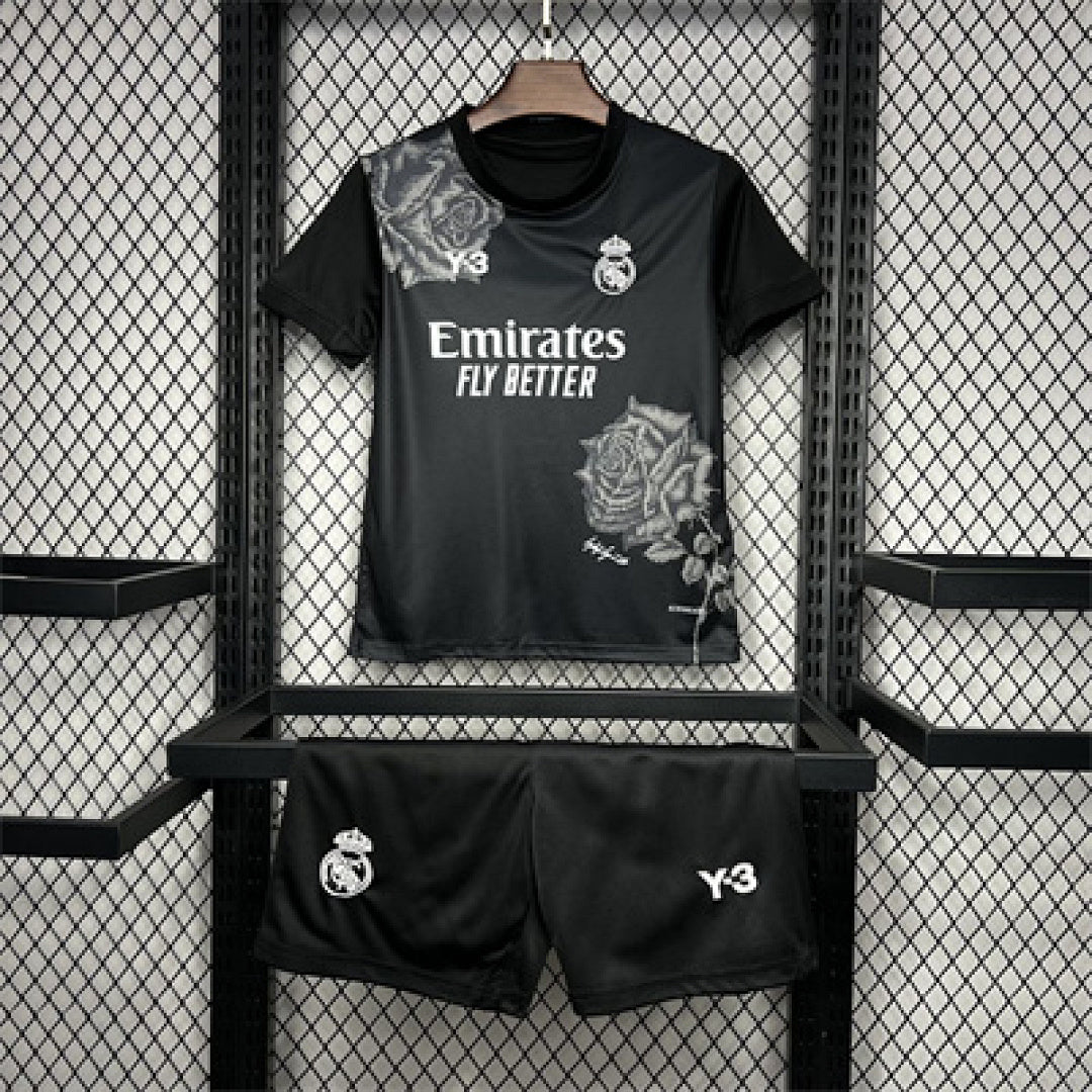 Ensemble Édition Spéciale Real Madri2024/25 Y3 Rose Édition Noir Enfant