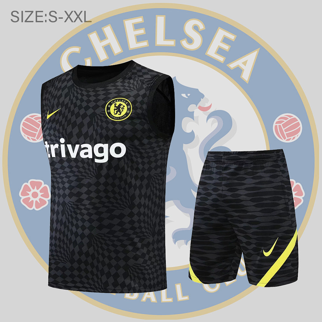 Ensemble Entraînement 22/23 Chelsea vest kit Noir stripe