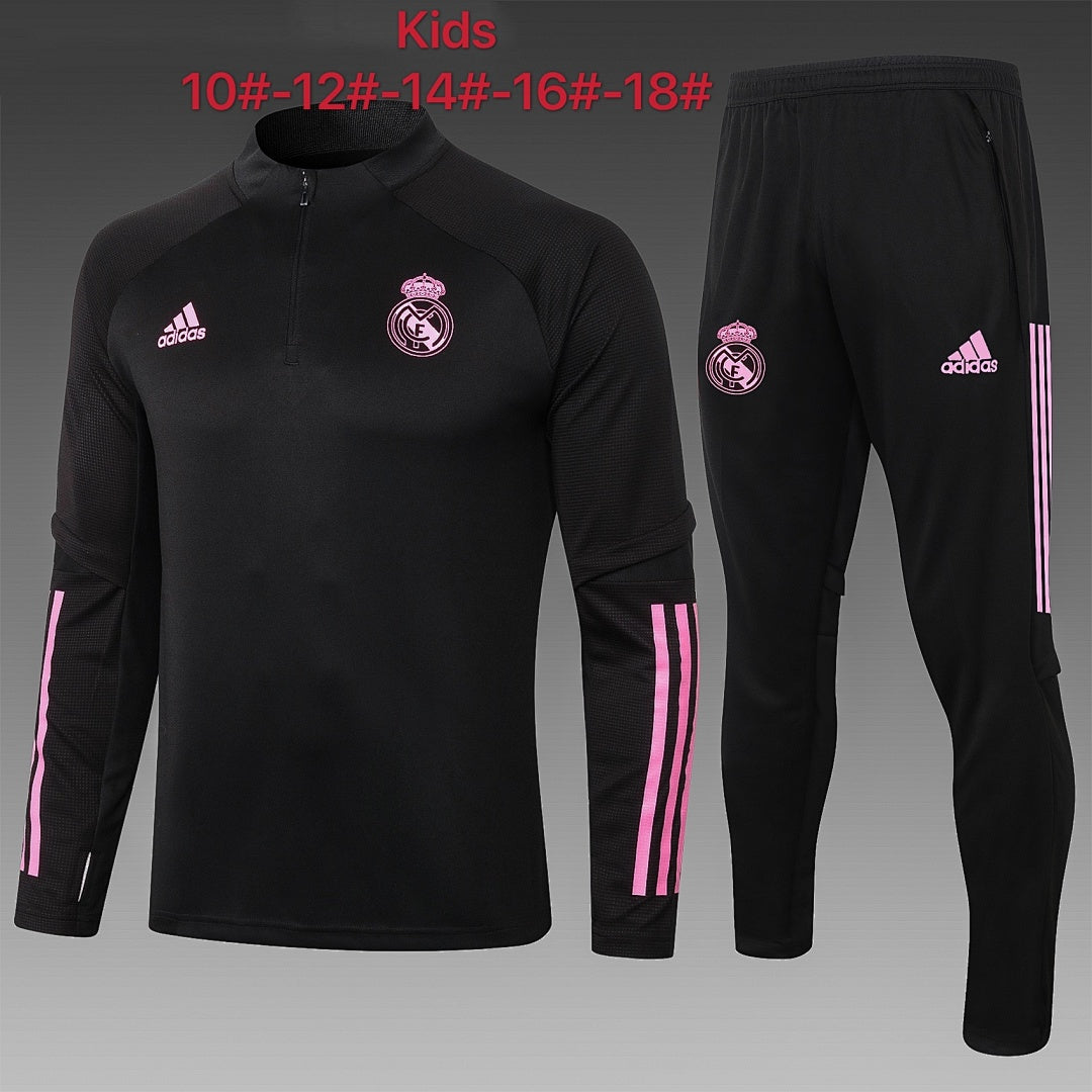 Maillot 2021 half pull Real Madrid Noir Rouge label children's wear