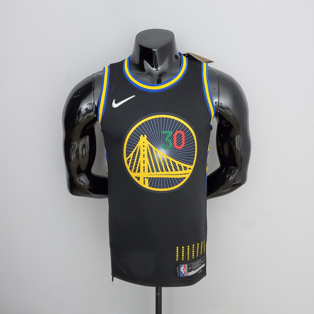 Maillot 2022 75th Anniversaire Golden State Warriors Curry #30 Mexique Édition Noir NBA