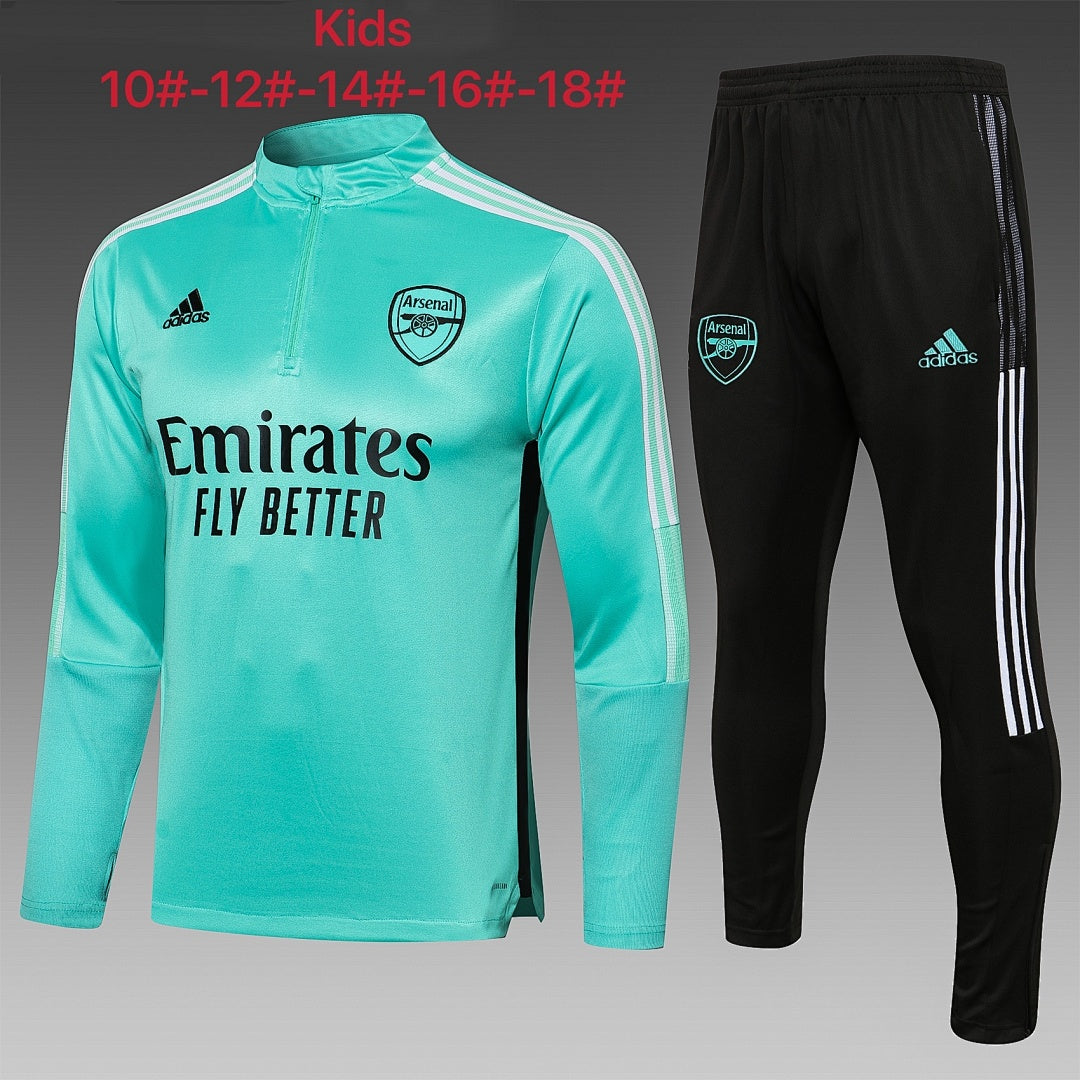 Maillot 2122 half pull Arsenal Vert children's wear