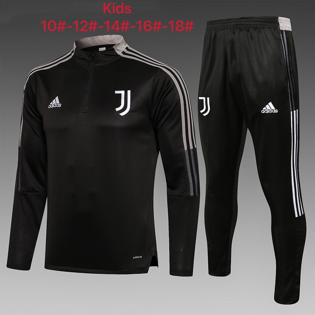 Maillot 2122 half pull Juve Noir children's wear