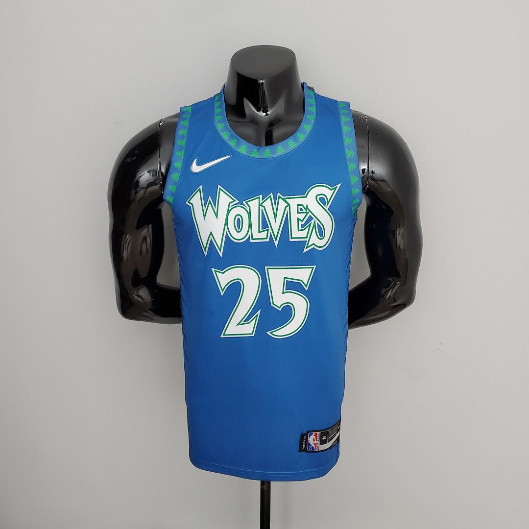 Maillot 75th Anniversaire 2202 Saison ROSE#25 Minnesota Timberwolves City Édition Bleu NBA