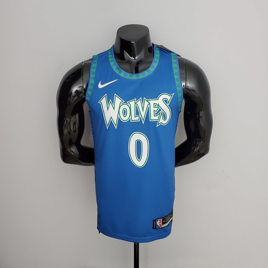 Maillot 75th Anniversaire 2202 Saison RUSSELL#0 Minnesota Timberwolves City Édition Bleu NBA
