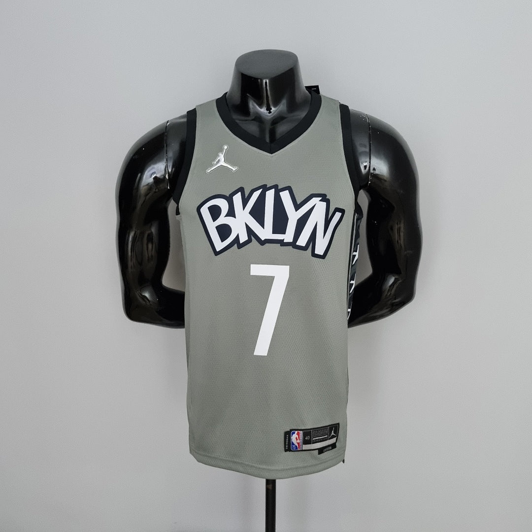 Maillot 75th Anniversaire Durant #7 Brooklyn Nets City Édition Gris NBA