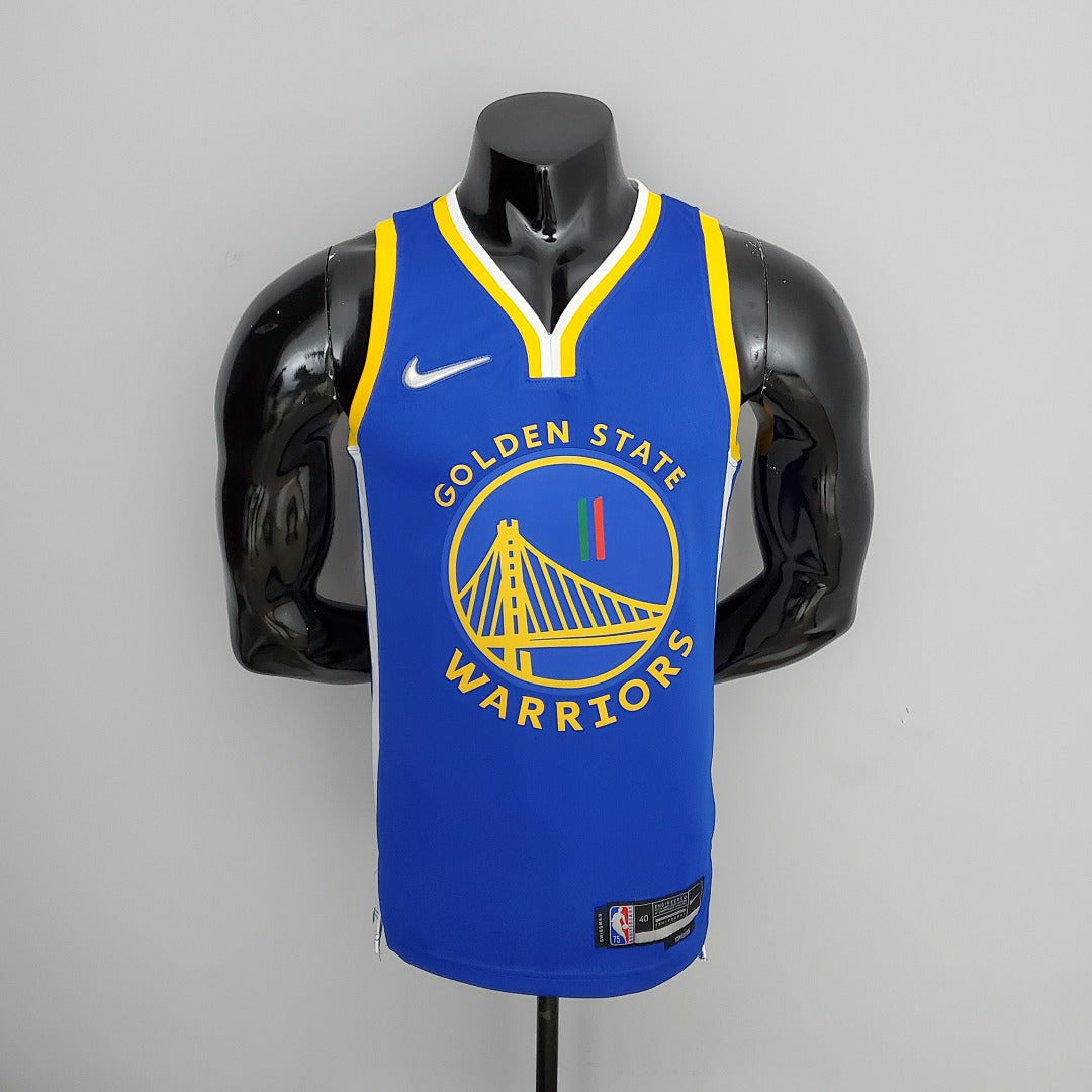 Maillot 75th Anniversaire Golden State Warriors Thompson #11 Mexique Édition Bleu NBA