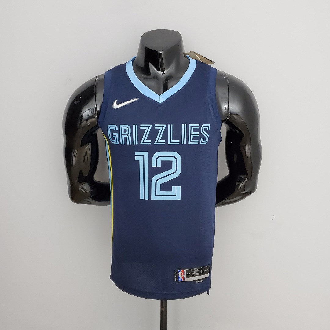 Maillot 75th Anniversaire Memphis Grizzlies MORANT#12 Marine Bleu NBA