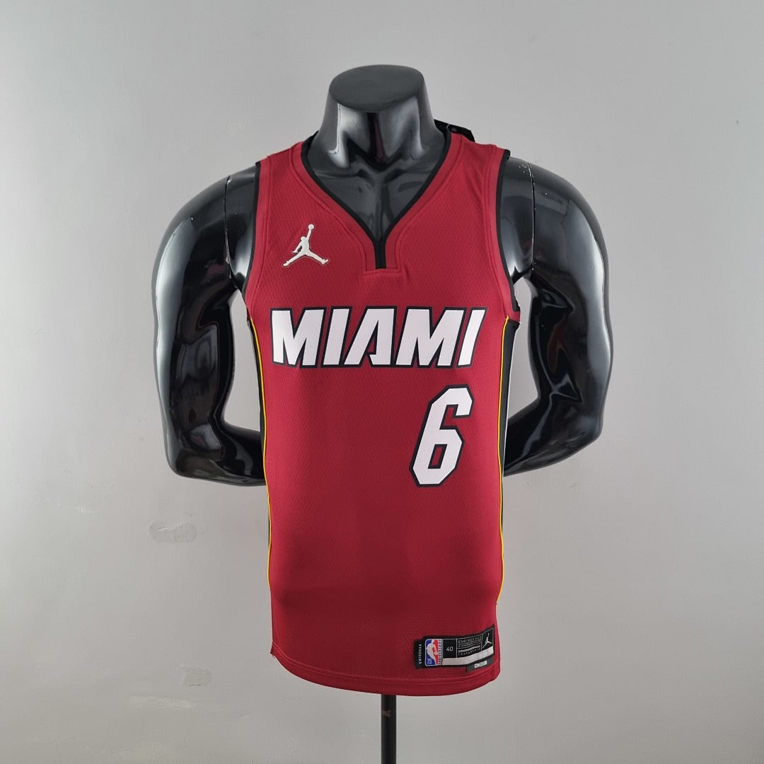 Maillot 75th Anniversaire Miami Heat Jordan JAMES #6 Burgundy NBA