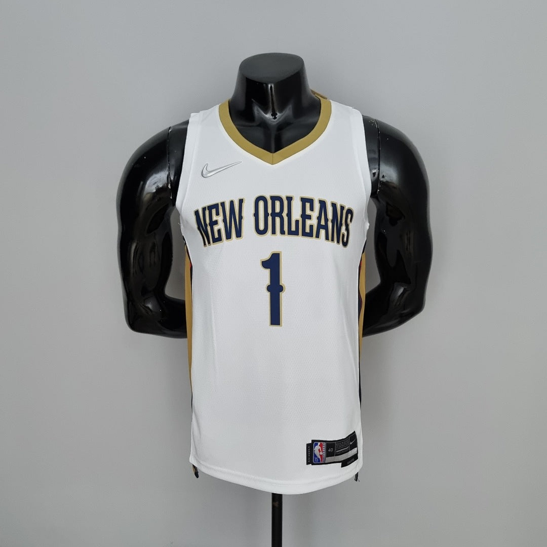 Maillot 75th Anniversaire Nouveau Orleans Pelicans Williamson#1 Blanc NBA