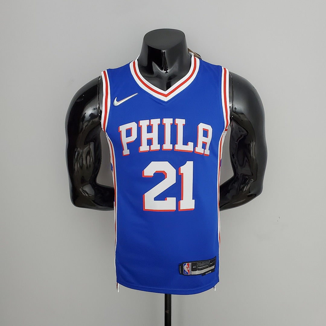 Maillot 75th Anniversaire Philadelphia 76ers EMBIID#21 Bleu NBA