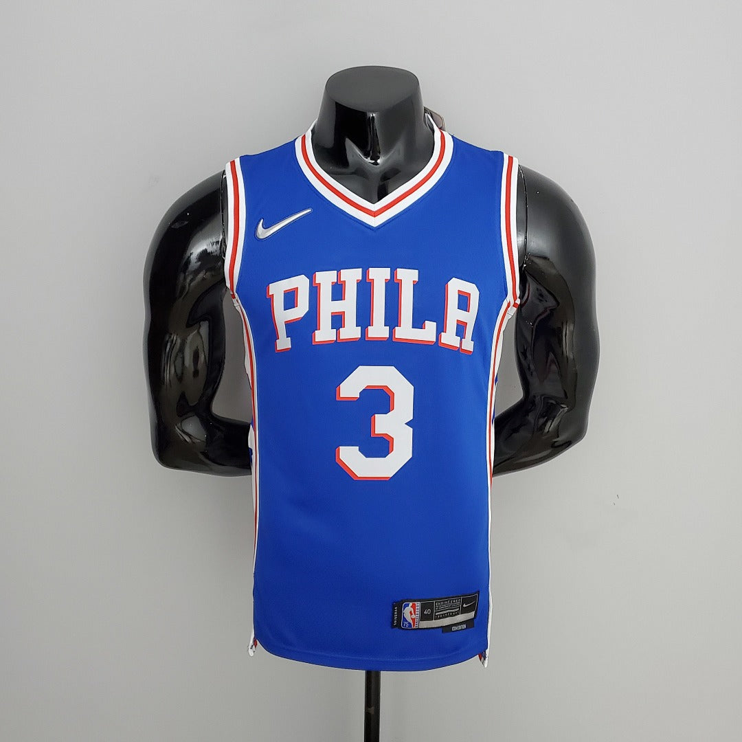 Maillot 75th Anniversaire Philadelphia 76ers IVERSON#3 Bleu NBA