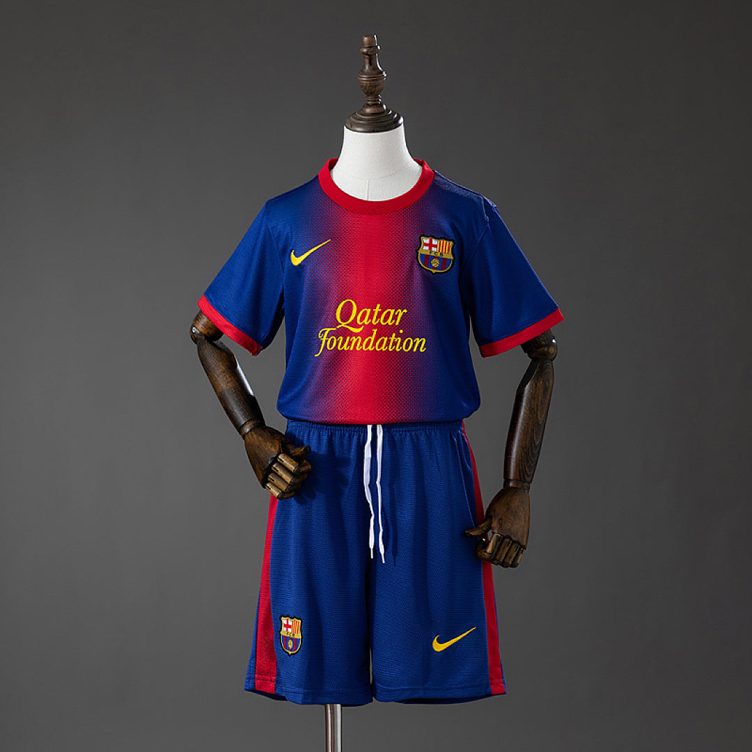 Maillot Domicile Rétro Barcelona 12/13 Enfant Kit