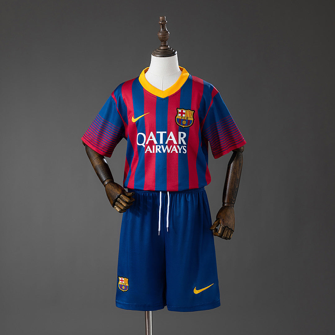 Maillot Domicile Rétro Barcelona 13/14 Enfant Kit