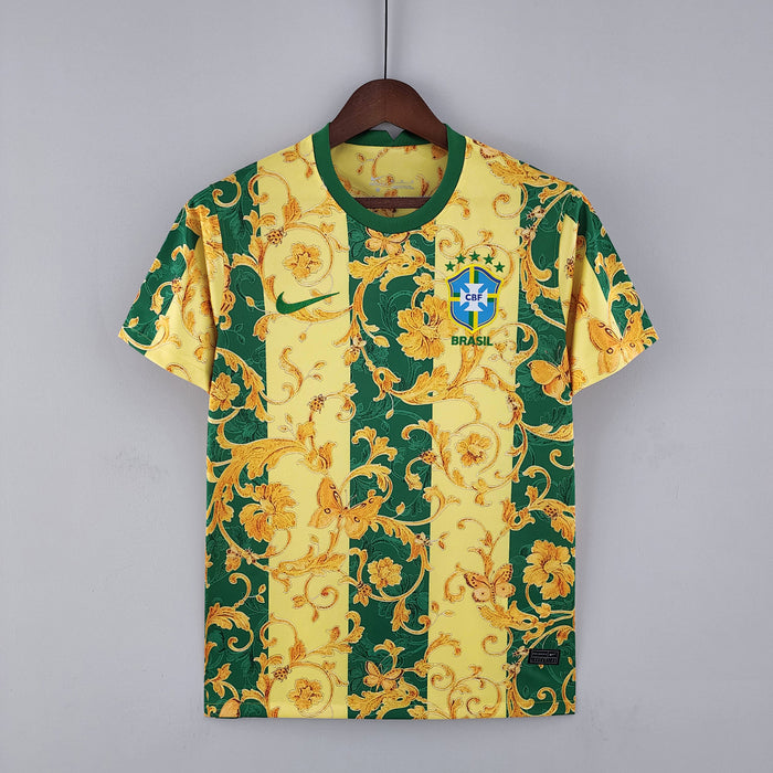 Maillot Édition Spéciale 2022 Brésil Édition Jaune Vert flower