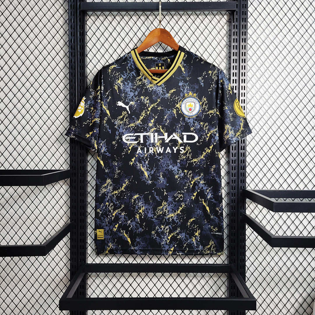 Maillot Édition Spéciale 23 24 Manchester City Noir Or Édition