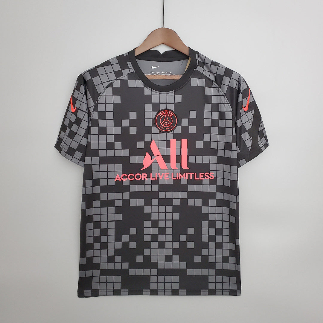 Maillot Entraînement 21/22 suit PSG Noir and Gris plaid