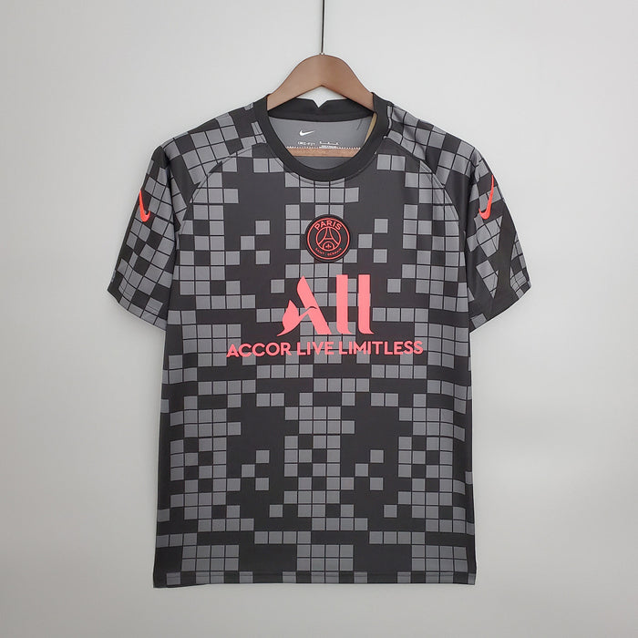 Maillot Entraînement 21/22 suit PSG Noir and Gris plaid