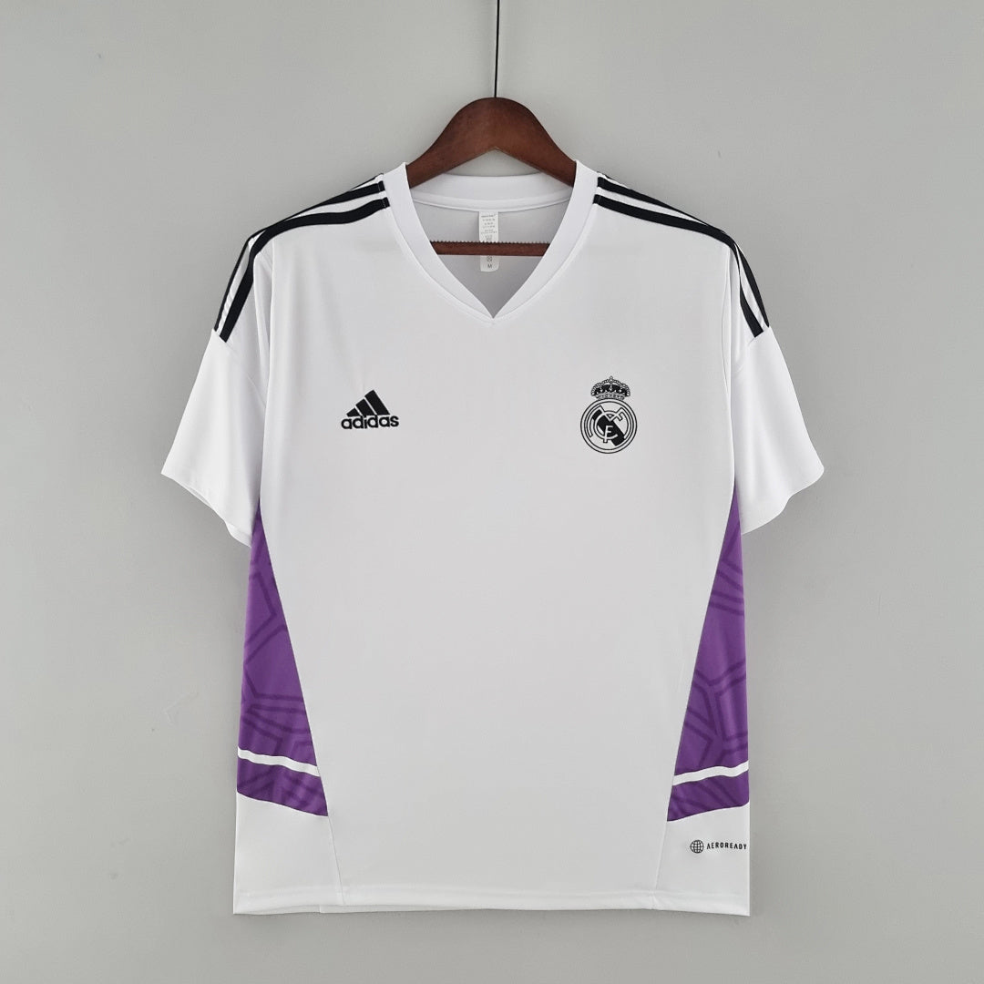 Maillot Entraînement 22/23 Real Madrid Suit Blanc Violet Border