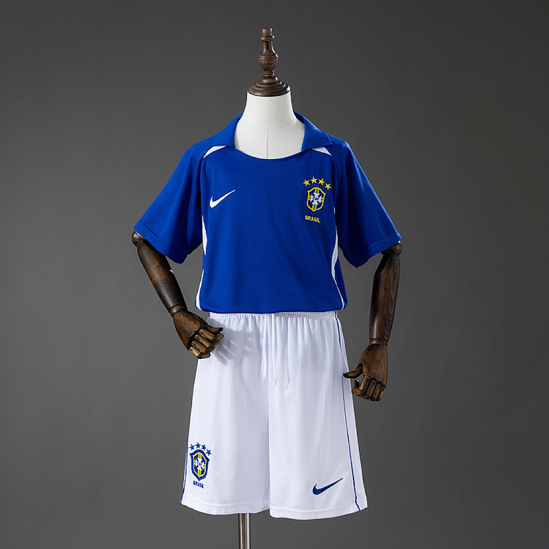 Maillot Extérieur Rétro Brésil 2002 Enfant Kit