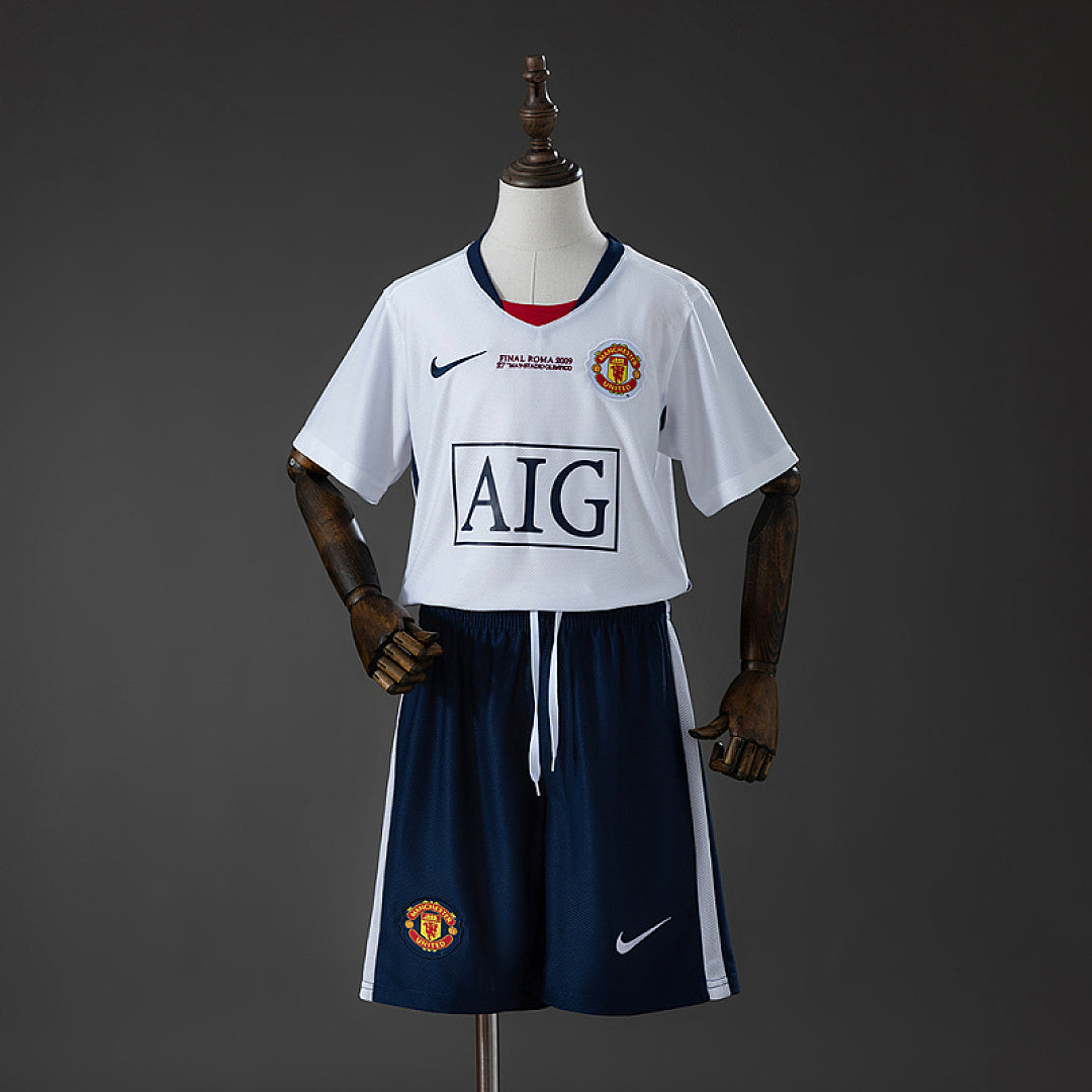 Maillot Extérieur Rétro M U 08/09 (UEFA Champions League) Enfant Kit