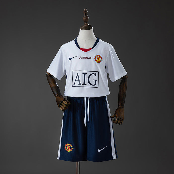 Maillot Extérieur Rétro M U 08/09 (UEFA Champions League) Enfant Kit