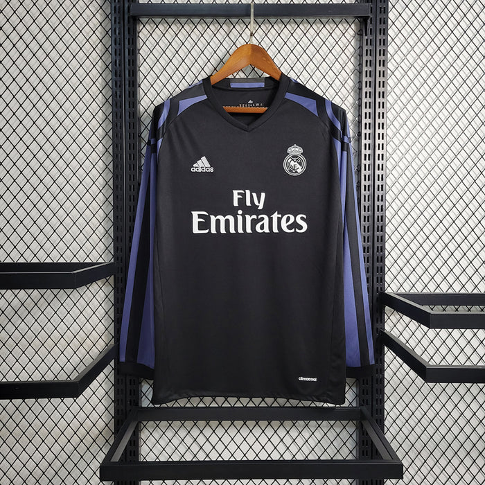 Maillot Extérieur Rétro Manches Longues 16 17 Real Madrid Second
