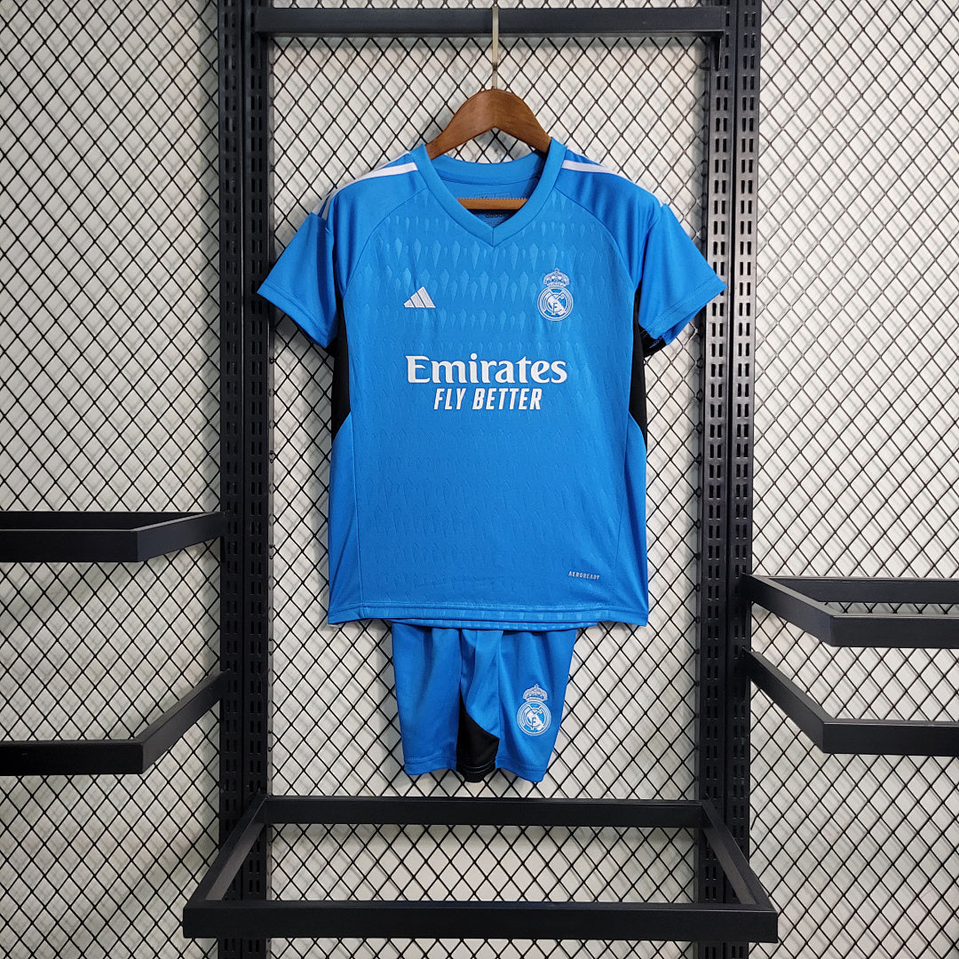 Maillot Gardien 23 24 Enfant Real Madrid Bleu