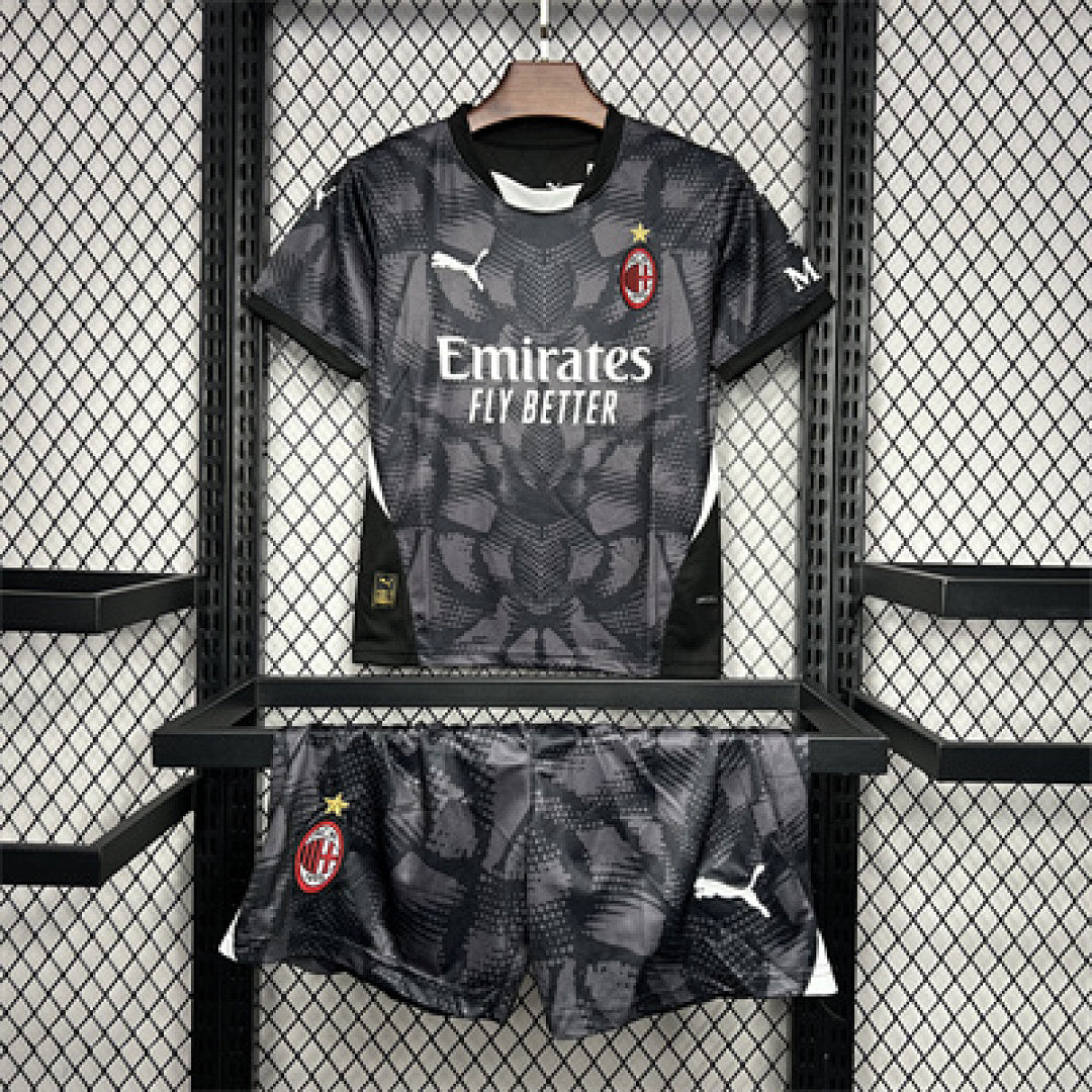Maillot Gardien AC Milan 2024/25 Noir Enfant Kit