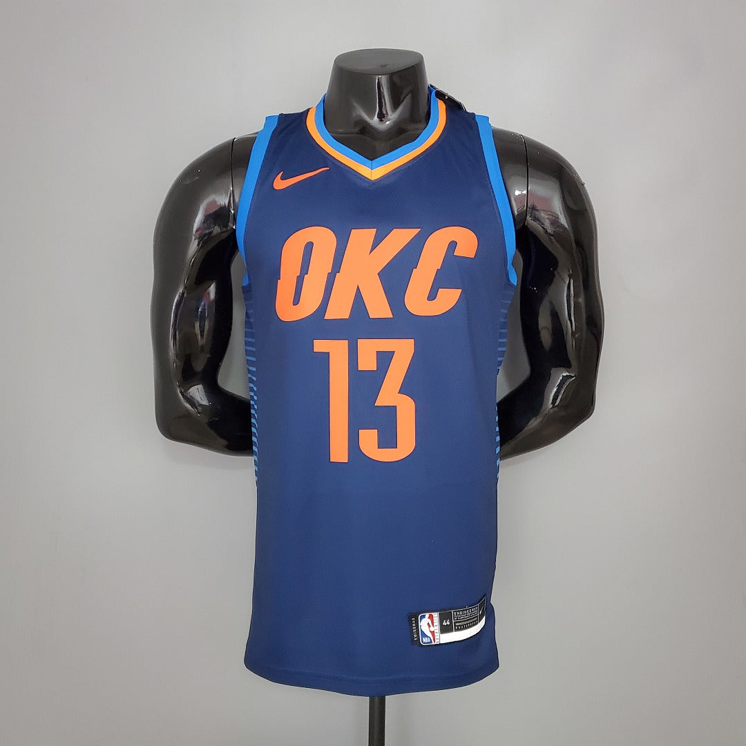Maillot GEORGE#13 Thunder Bleu Stripes NBA