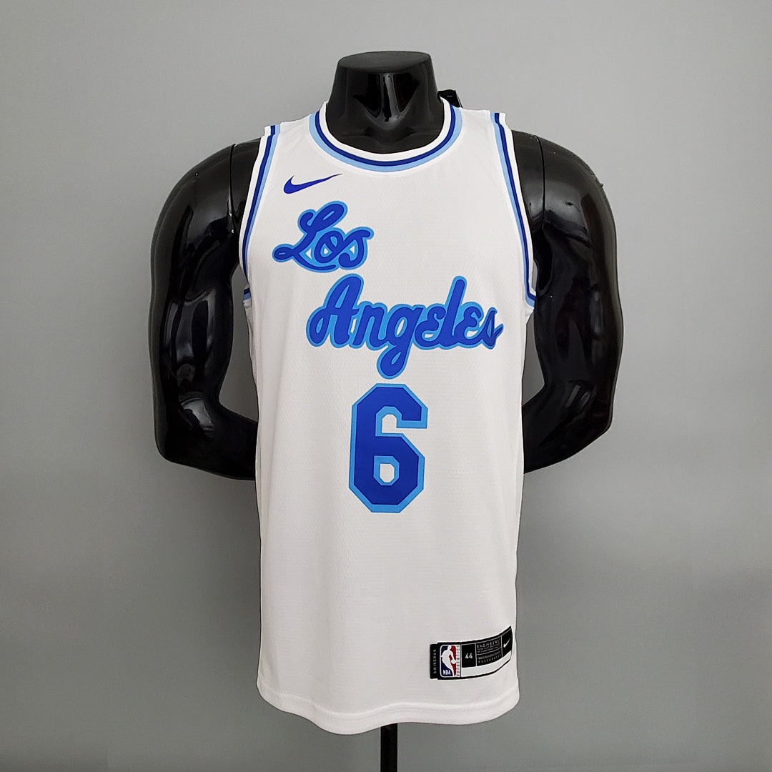 Maillot Lakers James#6 Latin Night (High Head) Blanc NBA