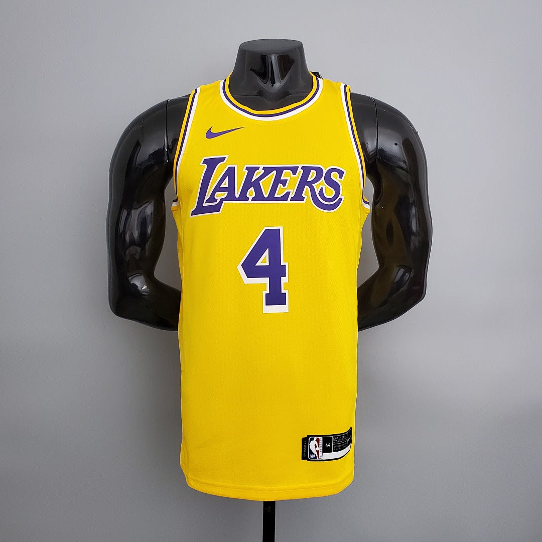 Maillot Lakers Rondo#4 Crew Neck Jaune NBA