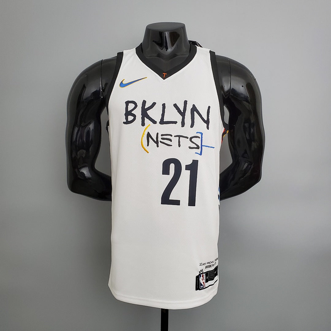 Maillot Nets Aldridge #21 graffiti (Blanc) NBA