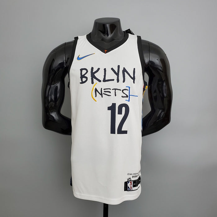Maillot Nets Harris #12 graffiti (Blanc) NBA