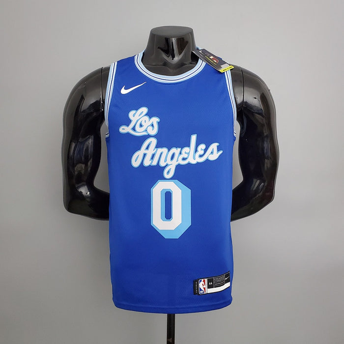 Maillot Rétro 2021 Westbrook#0 Lakers Bleu NBA