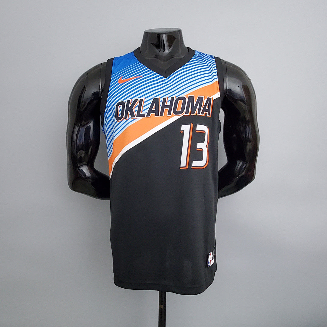 Maillot Thunder George #13 City Édition Noir NBA