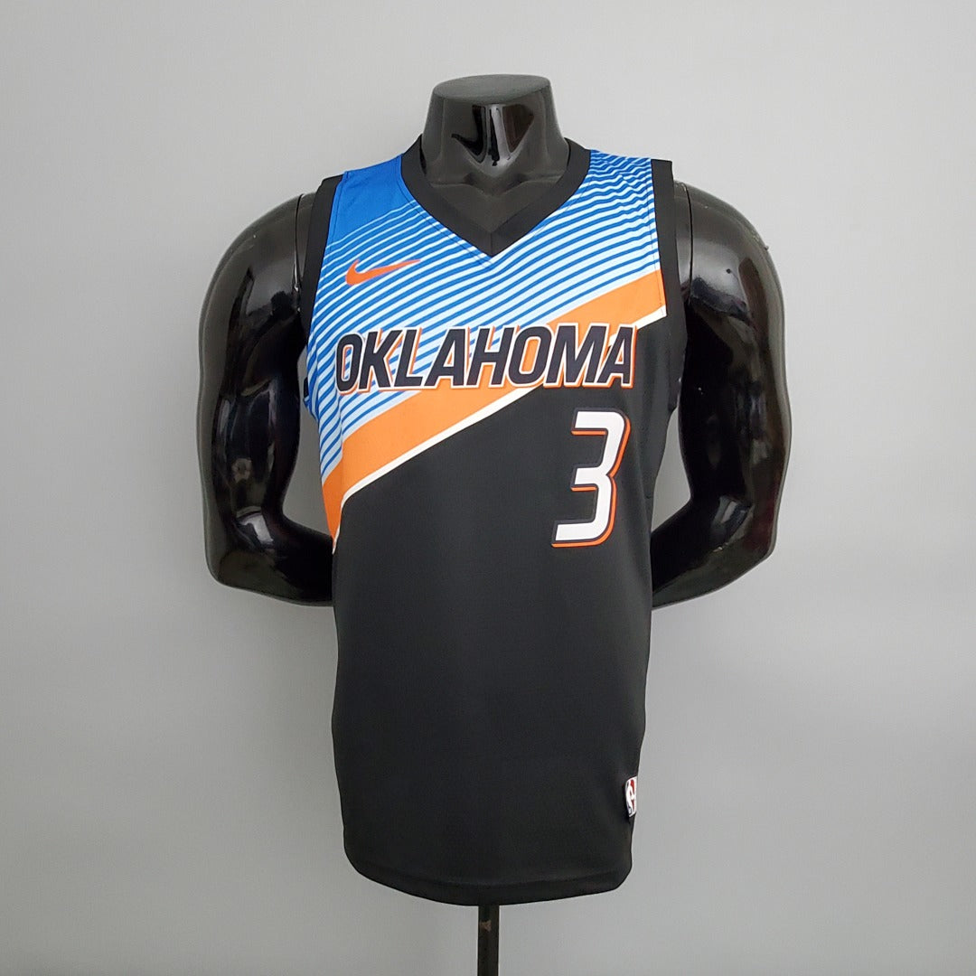 Maillot Thunder Paul #3 City Édition Noir NBA