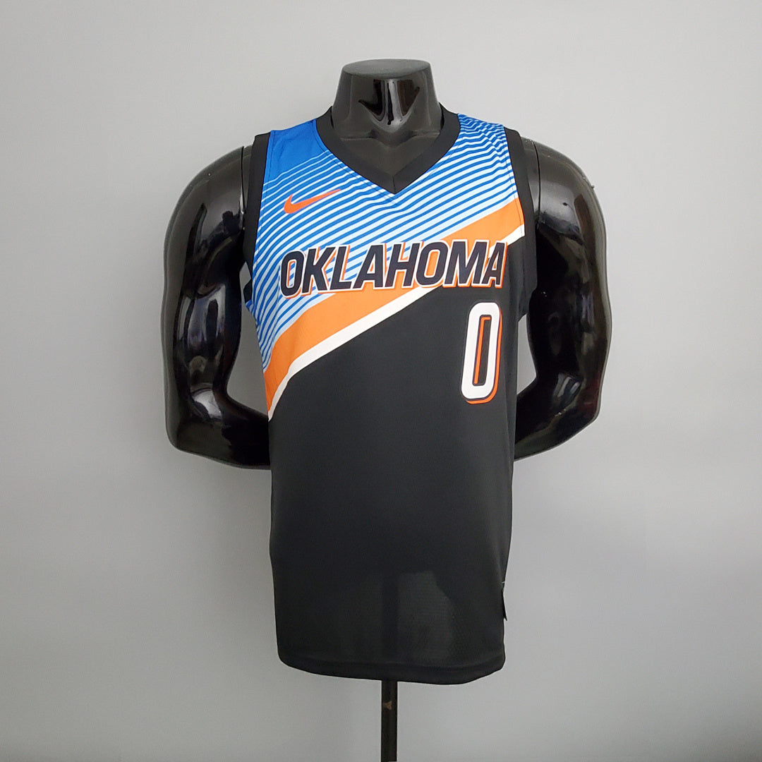 Maillot Thunder Westbrook #0 City Édition Noir NBA