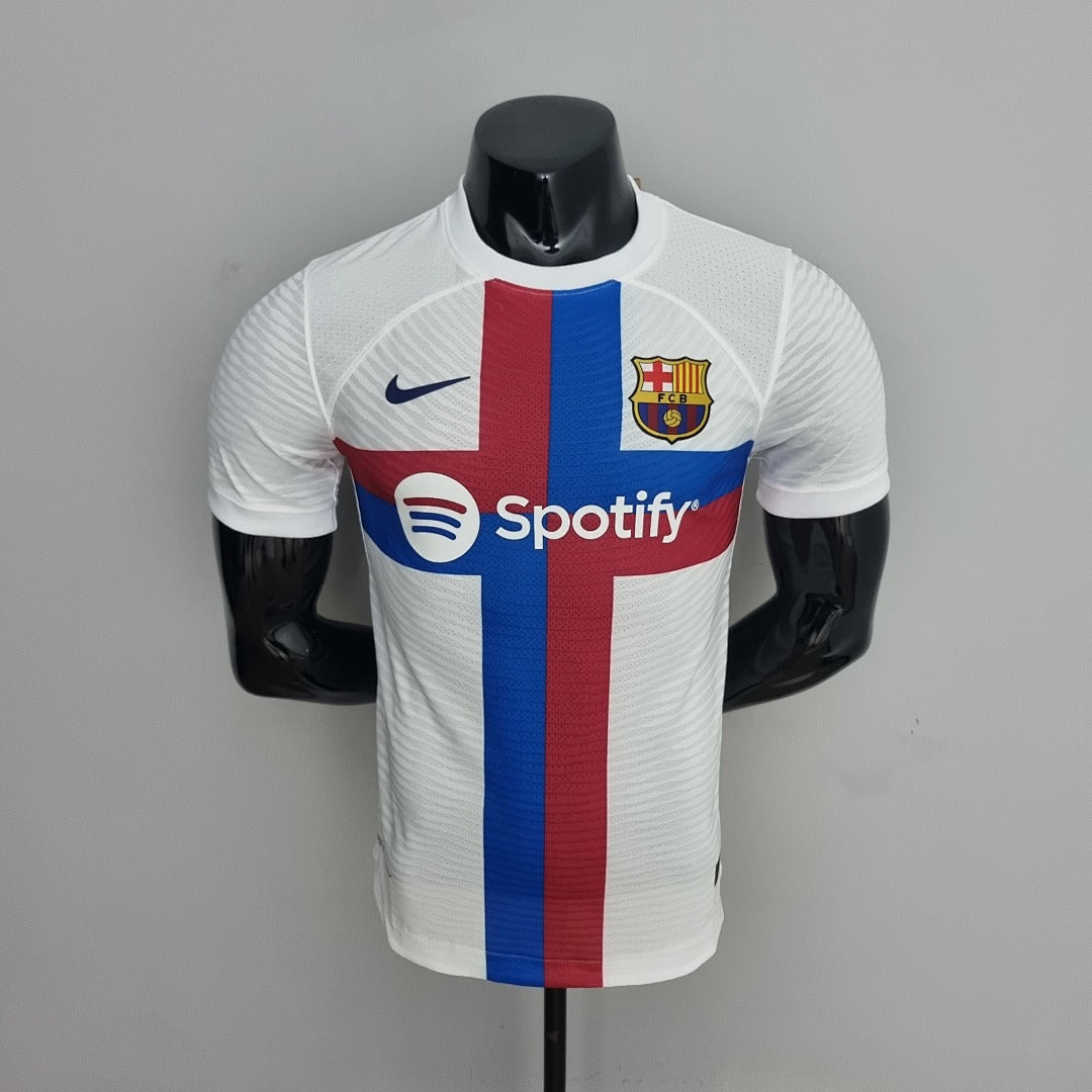 Maillot Version Joueur 2022 Barcelona Blanc