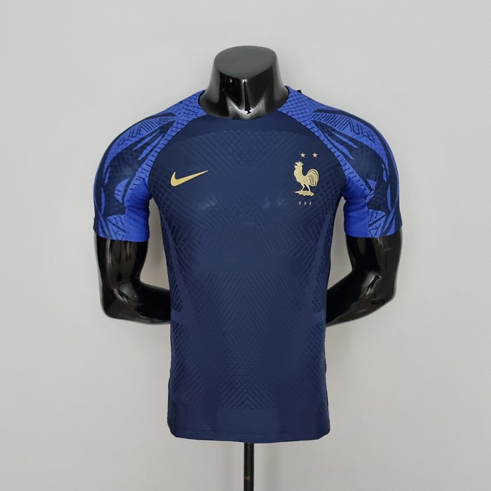 Maillot Version Joueur Entraînement 2022 France Suit Bleu