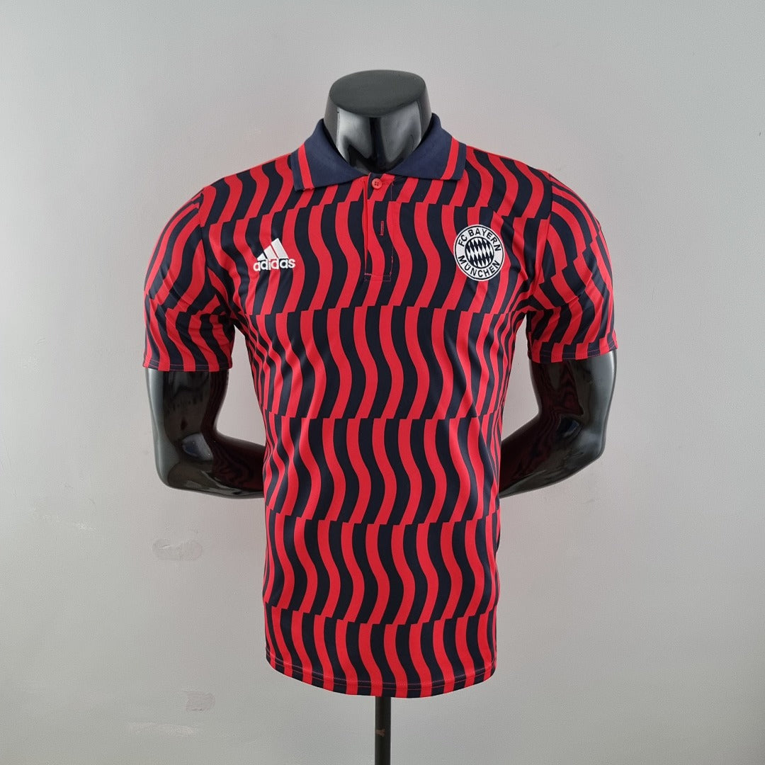 Polo 22/23 Bayern Munich Rouge and Noir stripes