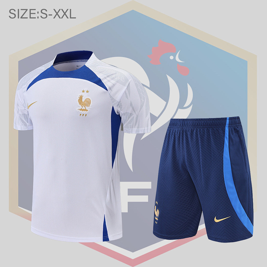 Short Entraînement 2022 France Suit Sleeve Kit Bleu