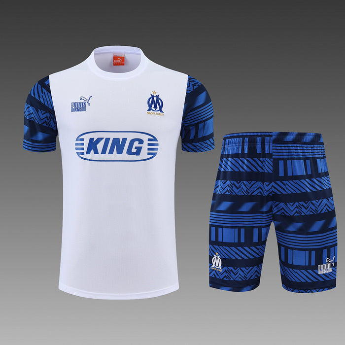 Short Entraînement 22/23 Olympique de Marseille suit sleeve kit Blanc Bleu