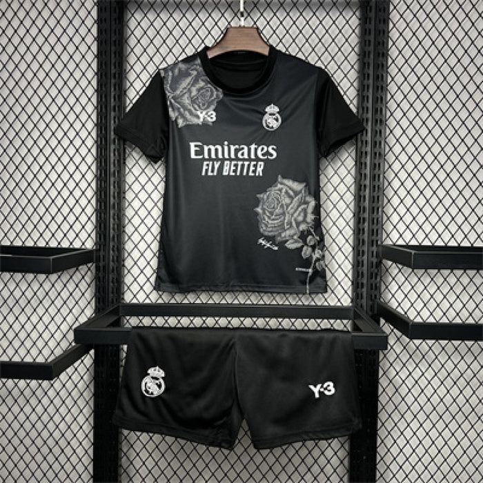 Ensemble Édition Spéciale Real Madri2024/25 Y3 Rose Édition Noir Enfant