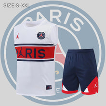 Ensemble Entraînement 22/23 PSG vest kit Blanc Rouge stripe