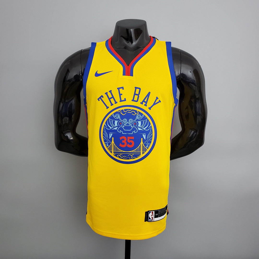 Maillot 2018 Durant#35 Chinese Dragon Robe Jaune NBA