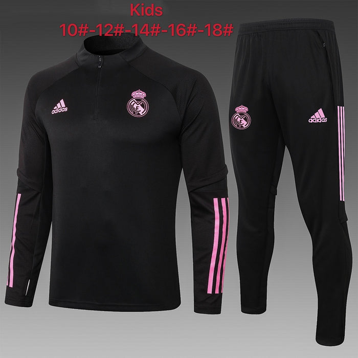 Maillot 2021 half pull Real Madrid Noir Rouge label children's wear