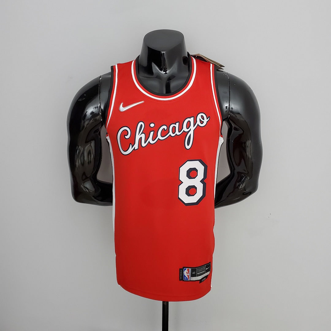 Maillot 75th Anniversaire 2022 Saison Chicago Bulls LAVINE#8 City Édition Rouge NBA