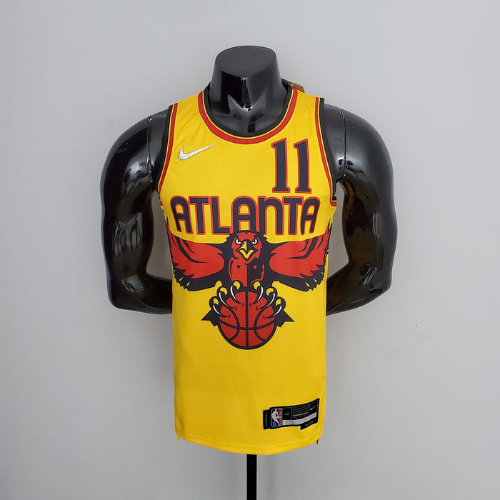 Maillot 75th Anniversaire 2202 Saison Atlanta Hawks City Édition Jaune NBA