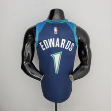 Maillot 75th Anniversaire 2202 Saison EDWARDS#1 Minnesota Timberwolves City Édition Bleu NBA
